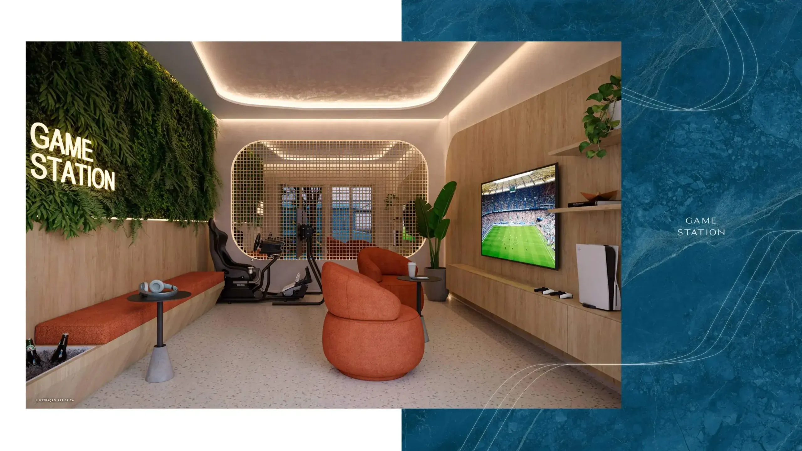 Sala de jogos do Living Wellness Grajaú